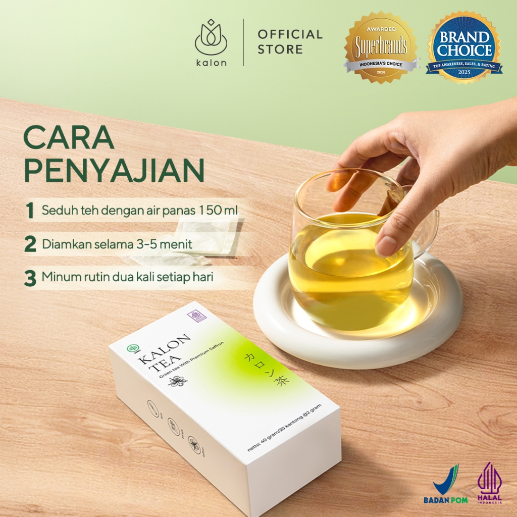 Cara penyajian KALON Tea dengan air panas